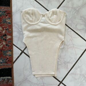 White fox bustier top